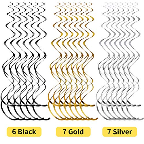 60th Birthday Party Decorations, 60th Birthday Party Hanging Swirls Ceiling Decorations Shiny Celebration 60 Hanging Swirls Decorations for 60 Years Old Party Supplies, 30 Count