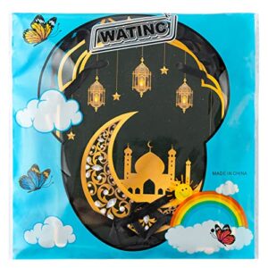 WATINC 2 in 1 Ramadan Banner Eid Mubarak Decoration, Ramadan Kareem Hanging Banners Decor, No DIY Needed Eid Al-Fitr Iftar Party Favor Hang Garland Supplies for Home Tree Fireplace Wall (10 Feet)