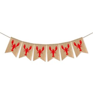 swyoun burlap crawfish sign banner summer party decoration lobster theme birthday party mantle fireplace supplies