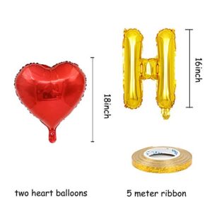 KUNGOON THANK YOU Balloons,Bridal Shower Wedding Anniversary Engagement Bunting Party Decoration Photo Prop(gold).