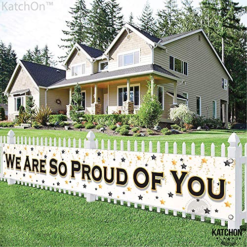 We Are So Proud of You Banner - 120x20 Inch | Graduation Yard Sign for Graduation Party Decorations 2023 Black and White | Congratulations Banner for Congratulations Decorations | Graduation Banner