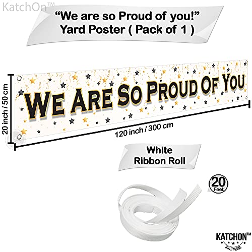 We Are So Proud of You Banner - 120x20 Inch | Graduation Yard Sign for Graduation Party Decorations 2023 Black and White | Congratulations Banner for Congratulations Decorations | Graduation Banner