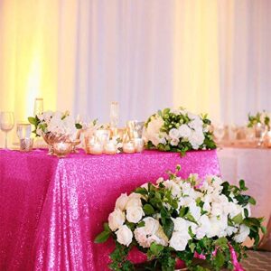 60×102-inch-hot pink-sequin rectangular tablecloth for party cake dessert table polyester tablecloth rectangle outdoor tablecloth(hot pink)