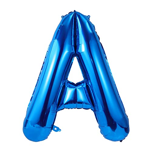 AIEX 40inch Letter Balloon, Large Letter Balloon Blue Aluminum Foil Balloons Letters Decorations for Birthday Wedding Anniversary Party, Letter A