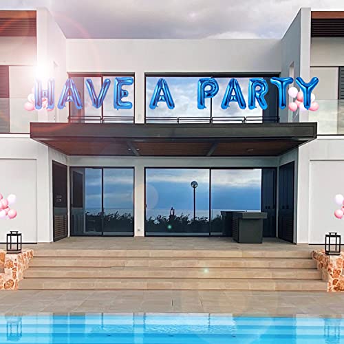 AIEX 40inch Letter Balloon, Large Letter Balloon Blue Aluminum Foil Balloons Letters Decorations for Birthday Wedding Anniversary Party, Letter A