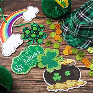 St. Patrick's Day Door Sign St. Patrick's Day Themed Hanging Welcome Sign Irish Hanging Door Decor with Shamrock Leprechaun High Hat Wall Sign Ornament for St. Patrick's Day Decoration