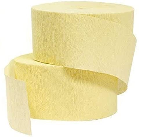 Light Yellow Crepe Paper Streamers Made in USA (3 Rolls Light Yellow)