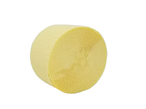 Light Yellow Crepe Paper Streamers Made in USA (3 Rolls Light Yellow)