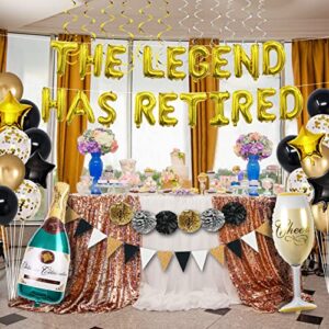 Retirement Party Decorations for Women Happy Retirement Decorations for Men Retirement Balloons The Legend Has Retired Balloons Retirement Banner Backdrop Supplies for Work Party Events, Gifts Favors