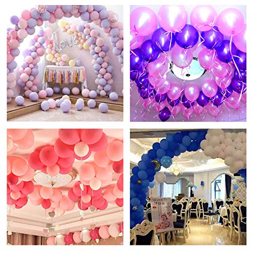 Balloon Arch Garland Decorating Strip Kit with 1 Pcs Tying Tool, 5 Rolls 16 Feet Balloon Tape Strips, 5 Rolls Balloon Glue Point Dots Stickers for Wedding Party Balloon Decorations(11pcs)