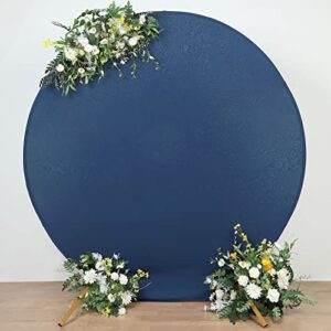 efavormart 7.5ft matte navy blue round spandex fit wedding arch backdrop cover – 2-sided custom fit backdrop stand arch cover