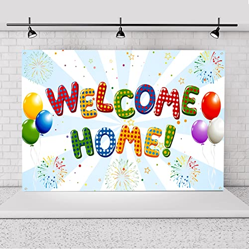 Labakita Welcome Home Backdrops for Housewarming Patriotic Military Decorations, From the Hospital / Welcome Home Sign, Family Party Supplies, Welcome Back Photo Props