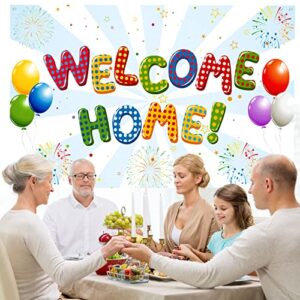 Labakita Welcome Home Backdrops for Housewarming Patriotic Military Decorations, From the Hospital / Welcome Home Sign, Family Party Supplies, Welcome Back Photo Props