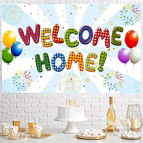 Labakita Welcome Home Backdrops for Housewarming Patriotic Military Decorations, From the Hospital / Welcome Home Sign, Family Party Supplies, Welcome Back Photo Props