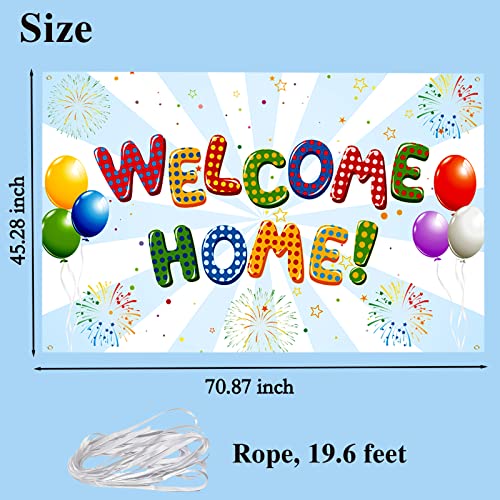 Labakita Welcome Home Backdrops for Housewarming Patriotic Military Decorations, From the Hospital / Welcome Home Sign, Family Party Supplies, Welcome Back Photo Props