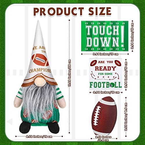 4 Pieces Football Tiered Tray Decor Farmhouse Rustic Football Decorations Football Table Centerpieces Rugby Gnomes Plush Ornament for Fans Club Football Theme Party Supplies Football Season