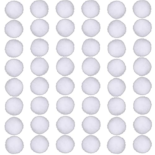 WILLBOND White Faux Fur Pompom Balls Artificial Rabbit Fur DIY Pompoms for Handbag Pendant Keychain Decoration Knitting Hat Accessory (48 Pieces,0.79 Inch)