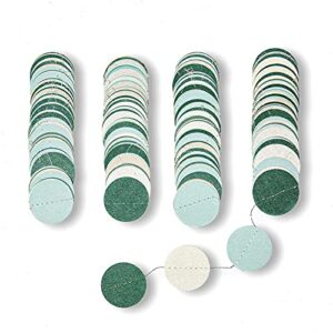 Dusty Blue Dark Green Silver Circle Garland Banner for Wedding Party Decorations Hanging Dots Streamer Backdrop Decor Spring Summer Wedding Bridal Baby Shower Engagement Home Décor