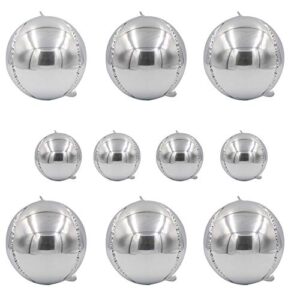 large 22inch silver orbz balloons decorations-360 degree round balloons 4d sphere mylar foil for baby shower,wedding,bachelorette,birthday party supplies