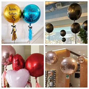 Large 22inch Silver Orbz Balloons Decorations-360 Degree Round Balloons 4D Sphere Mylar Foil for Baby Shower,Wedding,Bachelorette,Birthday Party Supplies