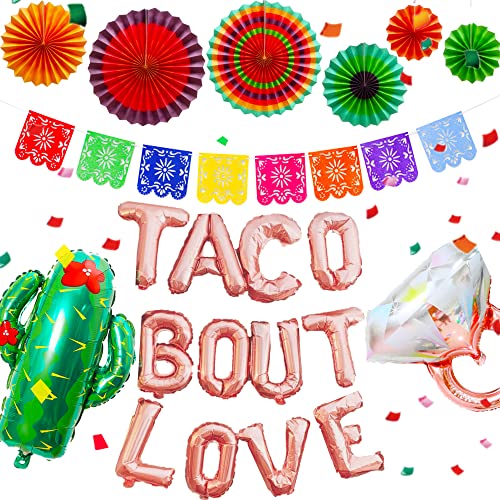 JeVenis Taco Bout Love Backdrop Taco Bout Love Balloons Taco Bout Love Bridal Shower Decorations Taco Bout Love Decorations Mexican Bridal Shower Decorations Cactus Bridal Shower Decorations