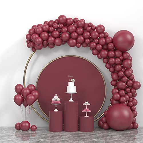 Kozee Burgundy Balloons different sizes 105 PACK 18+10+5 inch Maroon balloon Garland kit For Wedding Birthday anniversary decorations (Burgundy Pearl)