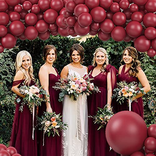 Kozee Burgundy Balloons different sizes 105 PACK 18+10+5 inch Maroon balloon Garland kit For Wedding Birthday anniversary decorations (Burgundy Pearl)