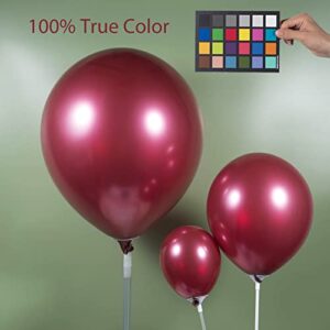 Kozee Burgundy Balloons different sizes 105 PACK 18+10+5 inch Maroon balloon Garland kit For Wedding Birthday anniversary decorations (Burgundy Pearl)