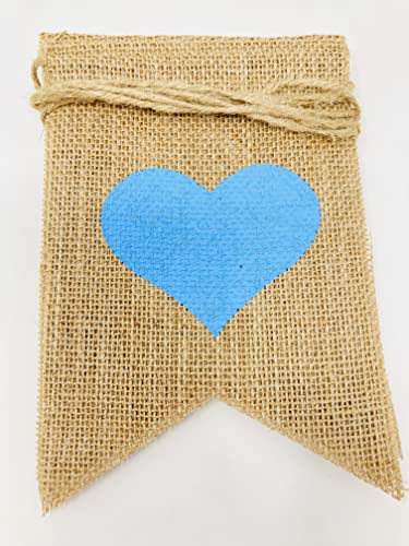 Shimmer Anna Shine Sweet Baby Boy Burlap Banner for Baby Shower Decorations and Gender Reveal Party (Blue)