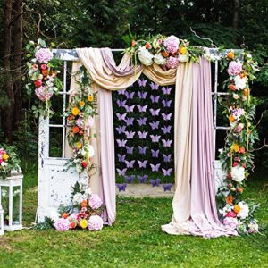 2 Pieces 3D Paper Butterfly Banner Hanging Decorative Garland for Wedding, Baby Shower, Birthday and Theme Decor, 118 Inches Long, Pink and Purple