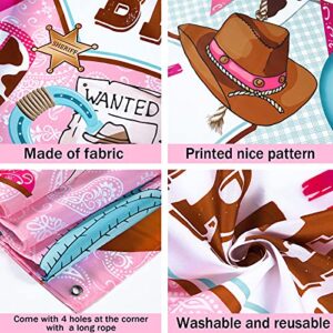 Cowgirl Themed Birthday Party Decorations, Happy Birthday Party Backdrop Pink Horse Birthday Party Supplies Cowboy Birthday Banner Photo Booth Photography Background for Girls