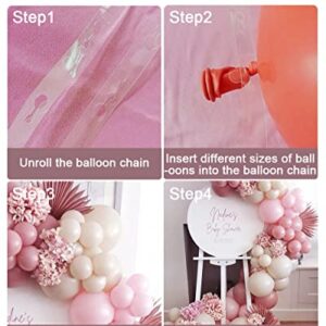 Pink Balloon Garland Kit, 125PCS Marve Pink and Gold Balloons Garland Arch with White Sand Metallic Rose Gold Balloons for Women Happy Birthday Decorations Baby Shower Wedding Party Background