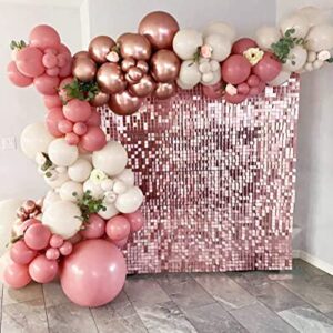 Pink Balloon Garland Kit, 125PCS Marve Pink and Gold Balloons Garland Arch with White Sand Metallic Rose Gold Balloons for Women Happy Birthday Decorations Baby Shower Wedding Party Background