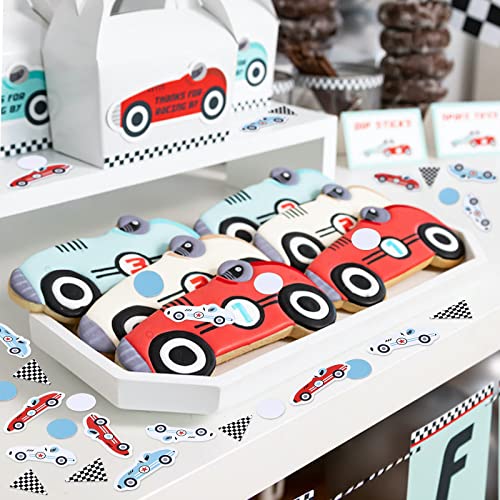 Vintage Race Car Birthday Decorations - 200 Pcs Racing Car Confetti, Vintage Race Car Confetti for Table, Retro Let's Go Racing Theme Baby Shower Birthday Party Table Decor Supplies
