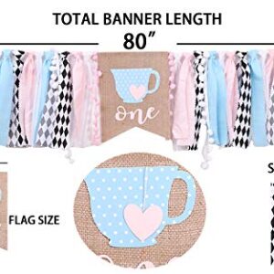 1st Birthday Banner for Alice in Onederland - Scrappy Banner, Alice in Wonderland Fabric Garland, Highchair Banner, Photo Prop, Birthday Decor, First Birthday Party (Alice in ONEDERLAND)