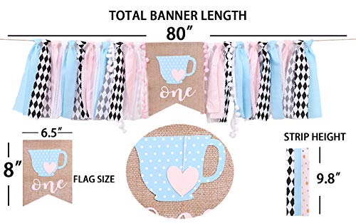 1st Birthday Banner for Alice in Onederland - Scrappy Banner, Alice in Wonderland Fabric Garland, Highchair Banner, Photo Prop, Birthday Decor, First Birthday Party (Alice in ONEDERLAND)