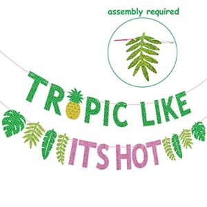 Tropic Like Its Hot Banner Tropic Like It's Hot for Hawaiian Luau Party Tropical Bachelorette Party Beach Bach Party Decorations