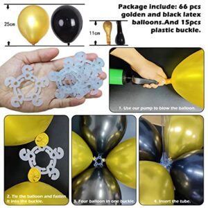 50th Birthday Decorations Kit for Women Men,6.5 Feet Tall 50 Birthday Balloon Column for 50th Birthday and Anniversary Party Decorations (Black & Gold)