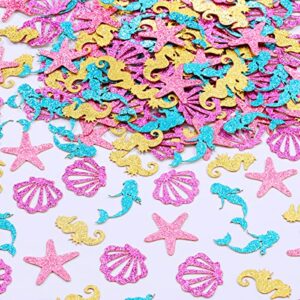 mermaid confetti for table, 200 pack sea animal under the sea confetti for girls mermaid birthday party supplies baby shower decorations