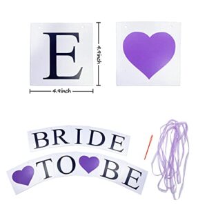 Purple Bridal Shower Decorations Bachelorette Party Decorations Purple Silver White Tissue Pom Pom Bride To Be Banner Purple White Balloons for Engagement Party /Wedding Shower /Hen Party