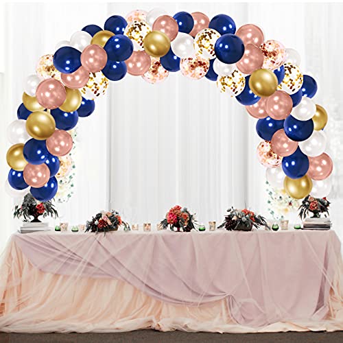 112Pcs Navy Blue Rose Gold Balloons Garland Kit, Gender Reveal Decorations Navy Blue and Rose Gold Balloons Arch - Wedding Birthday Party Supplies, Bridal & Baby Shower Decor