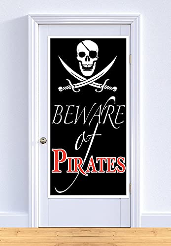 Beistle Beware of Pirates Door Cover,Black/White/Red