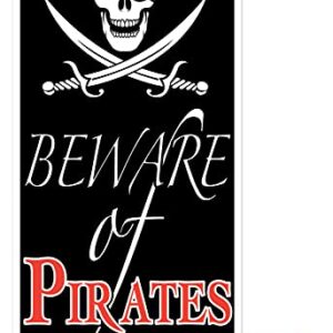 Beistle Beware of Pirates Door Cover,Black/White/Red