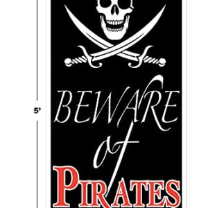 Beistle Beware of Pirates Door Cover,Black/White/Red