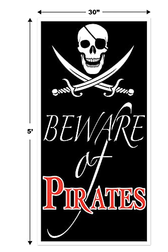 Beistle Beware of Pirates Door Cover,Black/White/Red