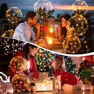 45 Pack LED Bobo Balloons 20 Inches Light up Balloons Clear Helium Bubble Bobo Glow Balloons with String Lights for Parties Valentines's Day Birthday Wedding Decoration