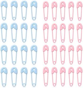 mini plastic safety pin girl baby shower table decor 72pcs pins baby shower favor charms(36 pink + 36 blue)