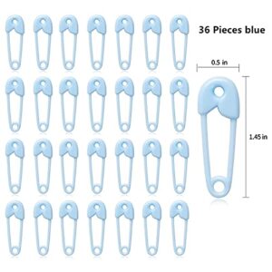 Mini Plastic Safety Pin Girl Baby Shower Table Decor 72Pcs Pins Baby Shower Favor Charms(36 Pink + 36 Blue)