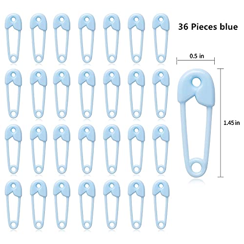 Mini Plastic Safety Pin Girl Baby Shower Table Decor 72Pcs Pins Baby Shower Favor Charms(36 Pink + 36 Blue)