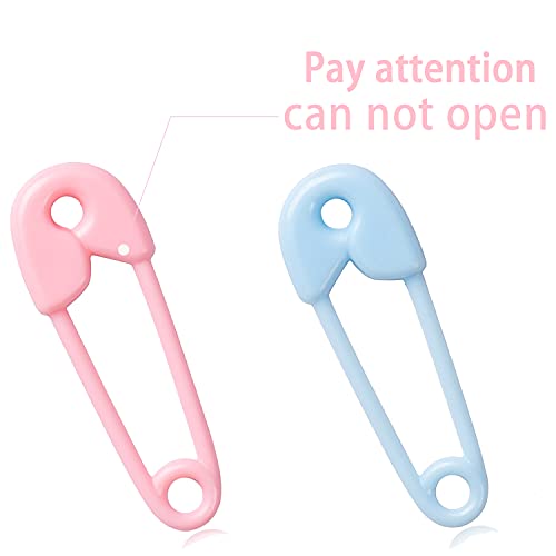 Mini Plastic Safety Pin Girl Baby Shower Table Decor 72Pcs Pins Baby Shower Favor Charms(36 Pink + 36 Blue)